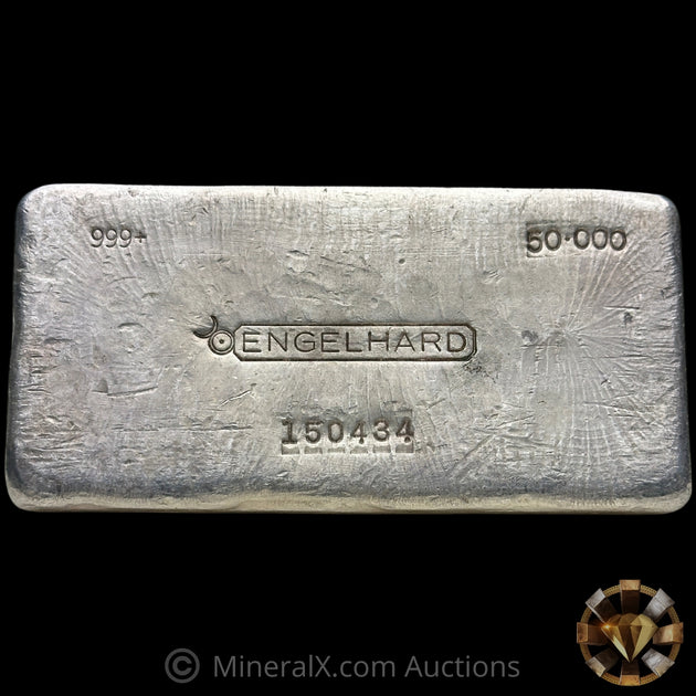 50oz Engelhard 1st Series Bull Logo Vintage Silver Bar – MineralX