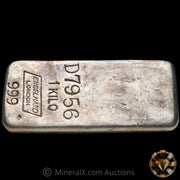 Kilo Engelhard London Rare D Prefix Vintage Silver Bar