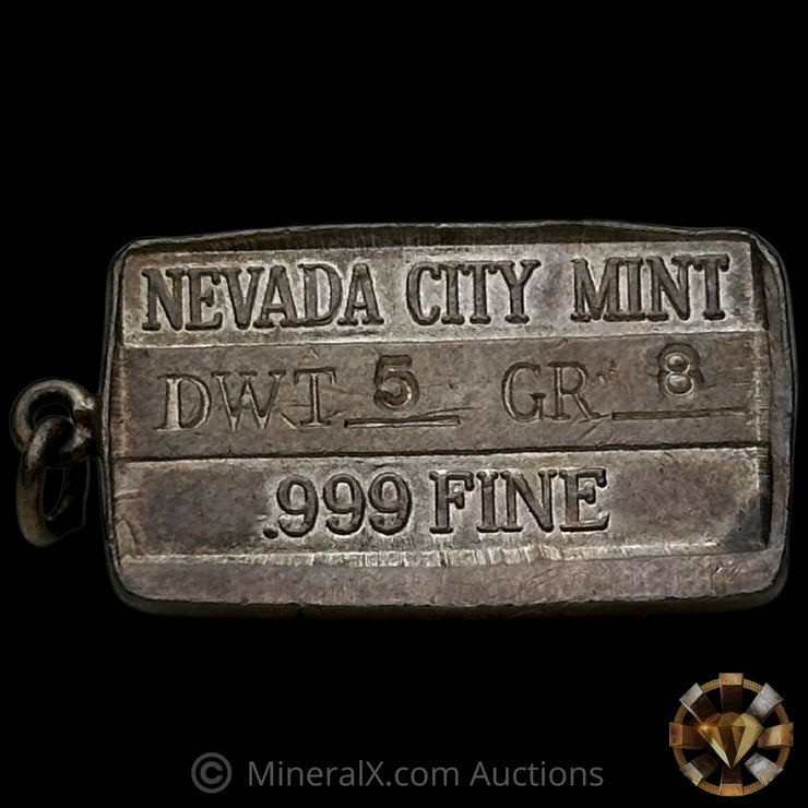 8.3g 1979 Nevada City Mint Vintage Silver Pendant Bar