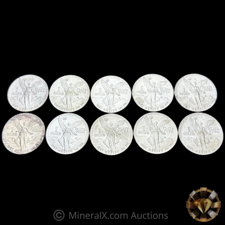 x10 1oz 1983 Mexican Libertad Vintage Silver Coins