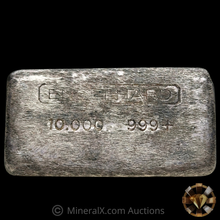 10oz Engelhard 2nd Series Top Hallmark Absent Serial With Unique Brushed/Ground Finish Vintage Silver Bar