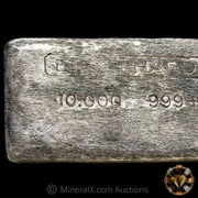 10oz Engelhard 2nd Series Top Hallmark Absent Serial With Unique Brushed/Ground Finish Vintage Silver Bar