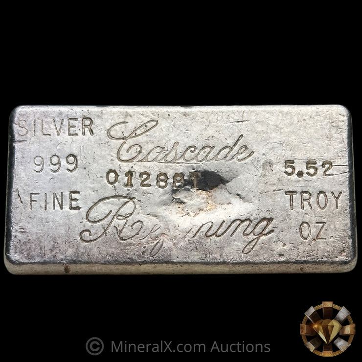 5.52oz Cascade Refining Vintage Silver Bar