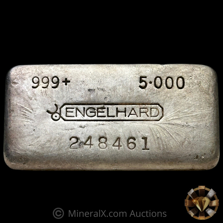 5oz Engelhard Bull Logo Vintage Silver Bar