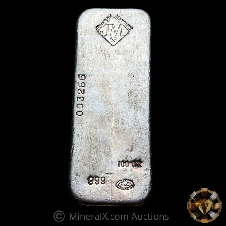 100oz JM Johnson Matthey Silver Bar