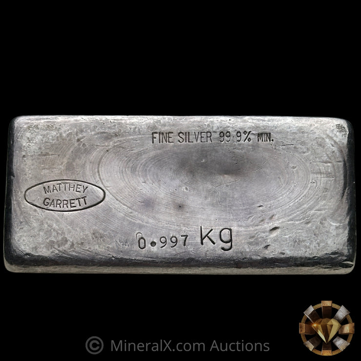 0.997Kg (Kilo) Matthey Garrett Vintage Silver Bar