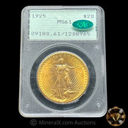 1925 MS61 PCGS CAC $20 Saint Gaudens "Rattler" Double Eagle Gold Coin