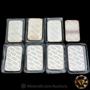 x8 1oz JM and Engelhard Vintage Silver Bar Lot