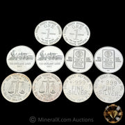 x10 1oz MIsc Vintage Silver Coin Lot