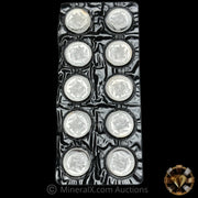 x10 1oz Johnson Matthey JM Freedom Vintage Silver Coins In Sheet