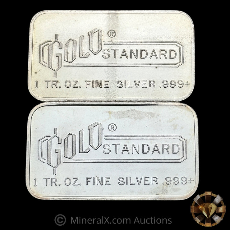 x2 1oz Gold Standard Vintage Silver Bars