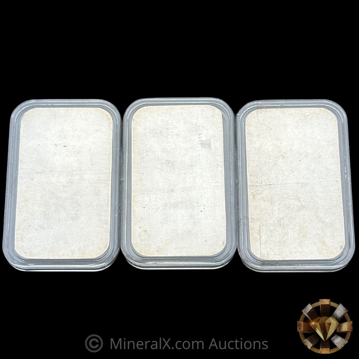 x3 1oz Engelhard Maple Leaf Vintage Silver Bars