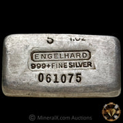 5oz Engelhard 0-Leading 7th Series Vintage Silver Bar With Unique Reverse Convex Serial Stampings