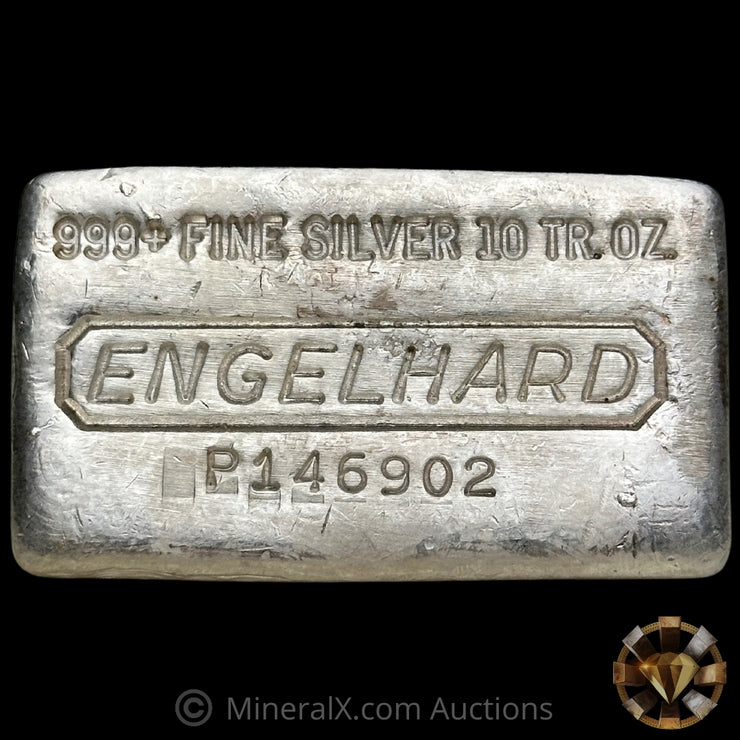 10oz Engelhard Waffleback Vintage Silver Bar With Unique Reverse Convex Stampings