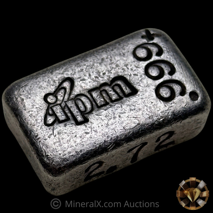 2.72oz IPM International Precious Metals Vintage Silver Bar With Unique Side Stamped Weight