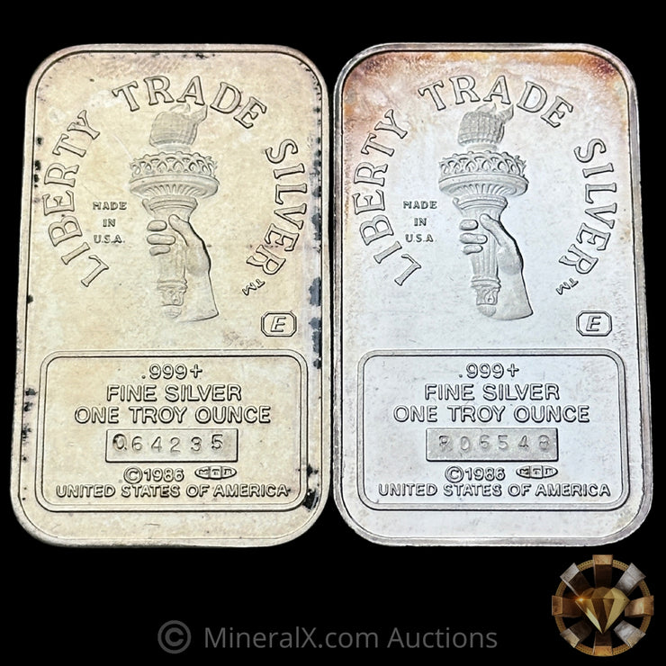 x2 1oz Engelhard Liberty Trade Silver Vintage Silver Bar