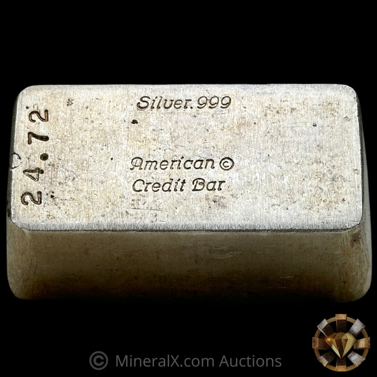 24.72oz American Credit Bar Vintage Silver Bar