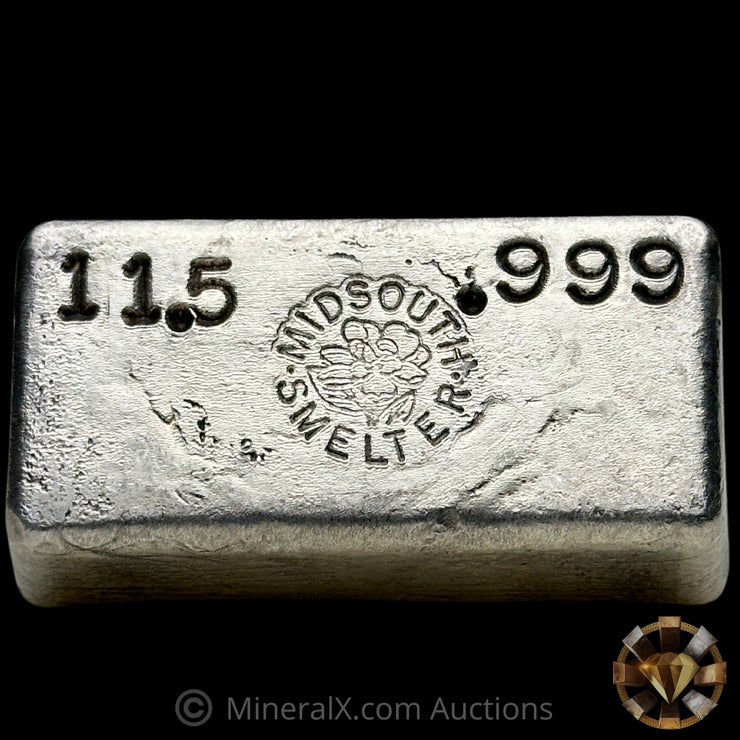 11.5oz Midsouth Smelters Vintage Silver Bar