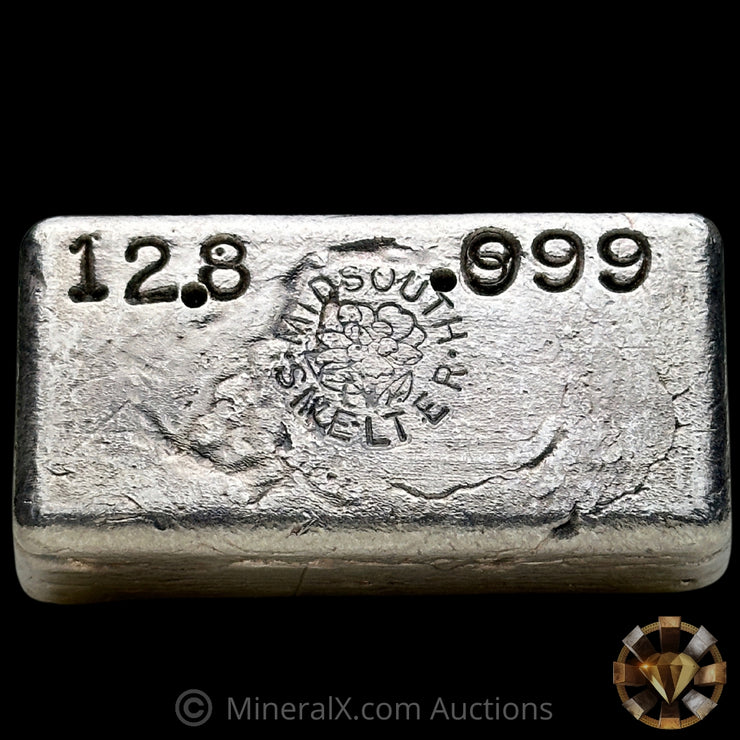 12.8oz Midsouth Smelters Vintage Silver Bar