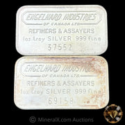 x2 1oz Engelhard Industries Vintage Silver Bars