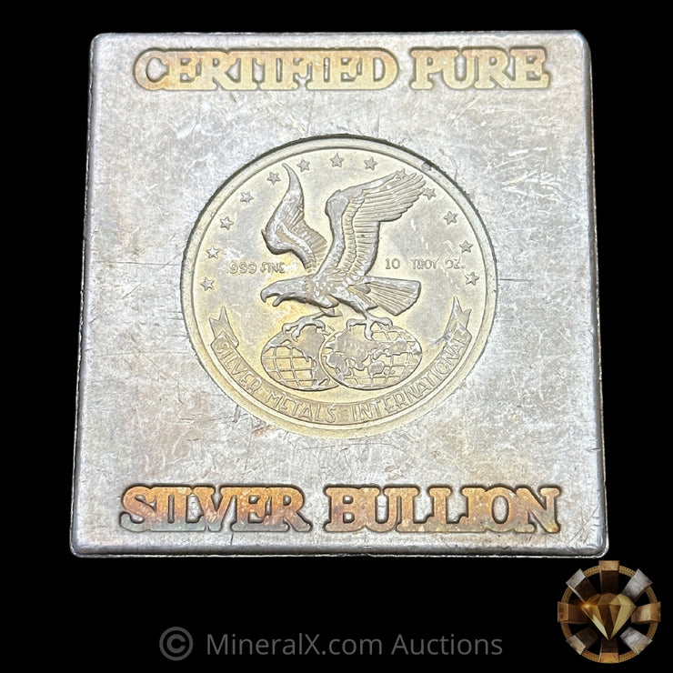 10oz Certified Pure Silver Bullion Vintage Silver Cube Bar