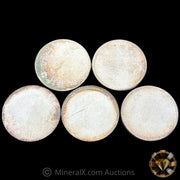 x5 1oz 999 Fine Silver Vintage Silver Blanks / Coins