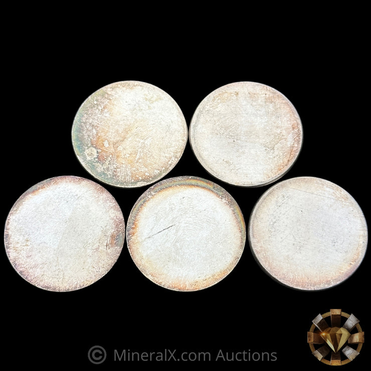 x5 1oz 999 Fine Silver Vintage Silver Blanks / Coins