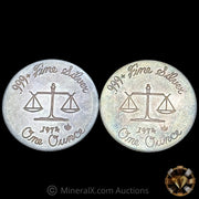 x2 1oz 1974 Vintage Silver Rounds / Coins