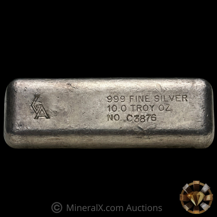 10oz Golden Analytical GA Vintage Silver Bar