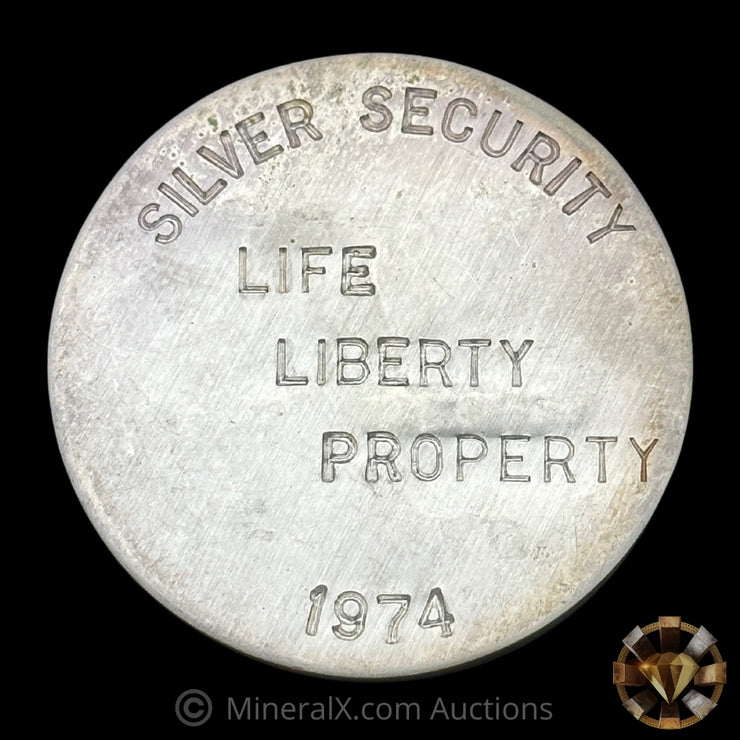 1oz 1974 Silver Security Life Liberty Property Vintage Silver Round / Coin