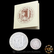 1.25oz (1oz & 1/4oz) 1984 NMI Nevada Metallurgical Inc Vintage Silver Coins With Booklet