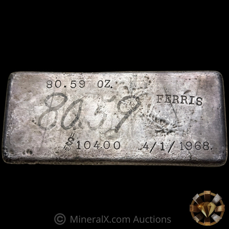 80.59oz 1968 Ferris Vintage Silver Bar