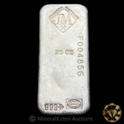 20oz Johnson Matthey JM F Serial Vintage Silver Bar