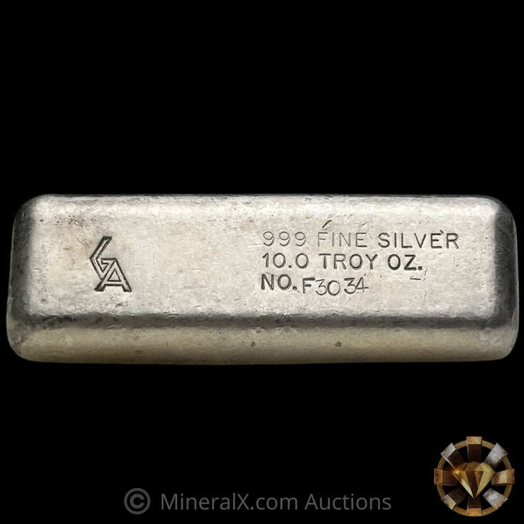 10oz Golden Analytical GA Vintage Silver bar