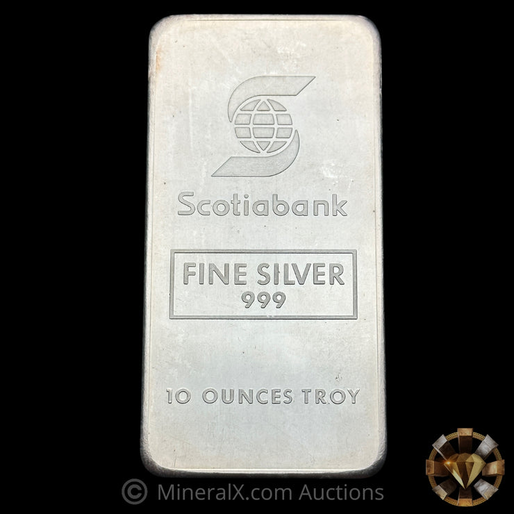 10oz Johnson Matthey JM Scotiabank Vintage Silver Bar