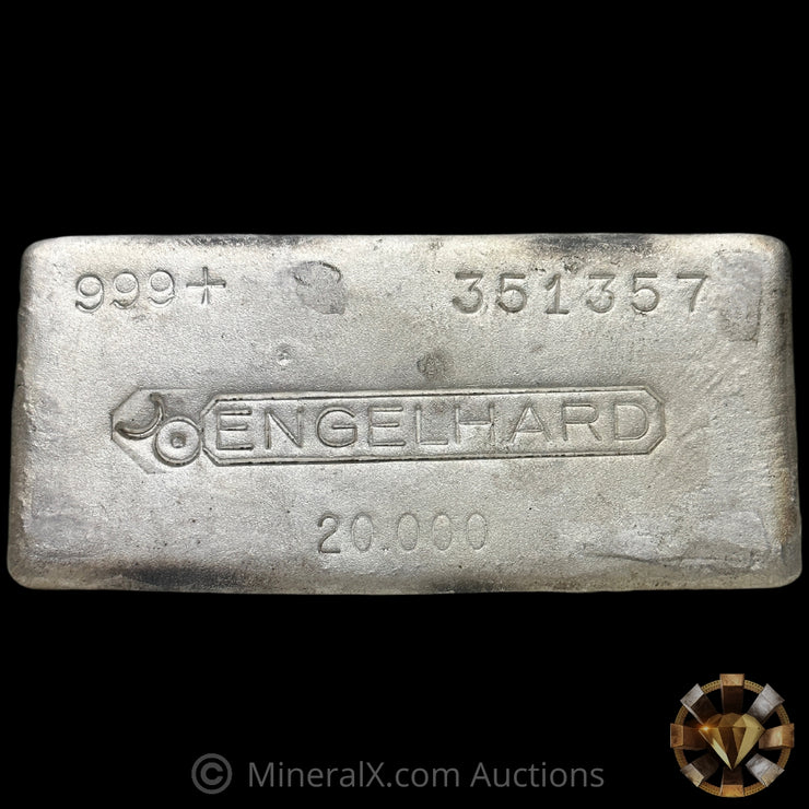 20oz Engelhard Bull Logo Linen Back Vintage Silver Bar