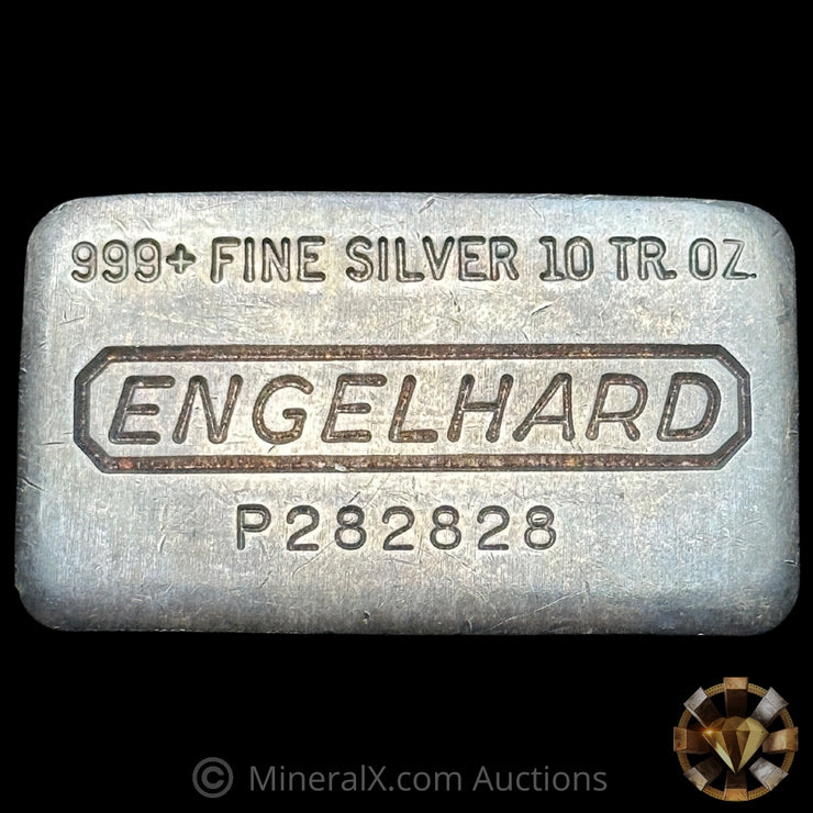 10oz Engelhard P Loaf Vintage Silver Bar With Unique Repeating Serial Number