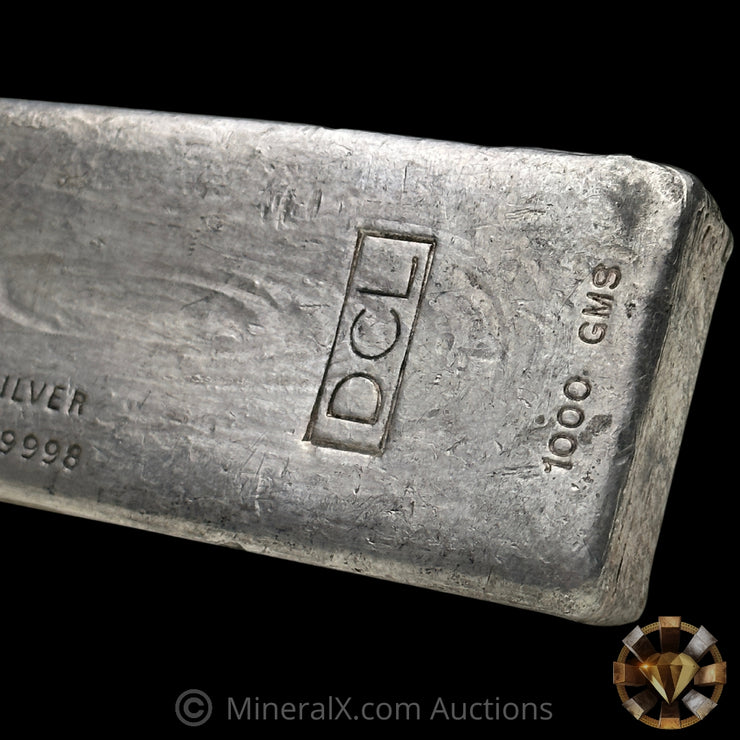 1000g (Kilo) 1981 Harrington Metallurgy Ltd Australia Vintage Silver Bar with DCL Counterstamp