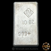 10oz Johnson Matthey JM Reverse Stamp Vintage Silver Bar