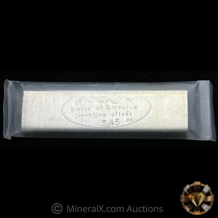 5.45oz Swiss Of America Vintage Silver Bar In Seal