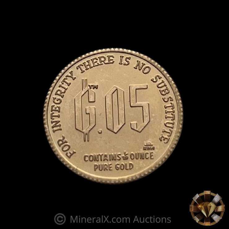 x10 1/20oz 1980 Nicholas L. Deak “Denationalization of Sound Money” Gold Standard Corporation Fractional Vintage Gold Coins in Original Factory Sealed Strip of 10 (1/2oz Total Pure Gold)