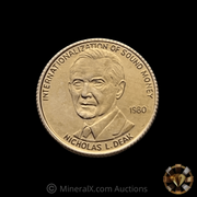 x1 1/20th 1980 Nicholas L. Deak “Denationalization of Sound Money” Gold Standard Corporation Fractional Vintage Gold Coin