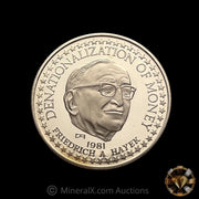 1981 Gold Standard Corporation “Denationalization of Money” Vintage 1/2oz Proof Gold Coin
