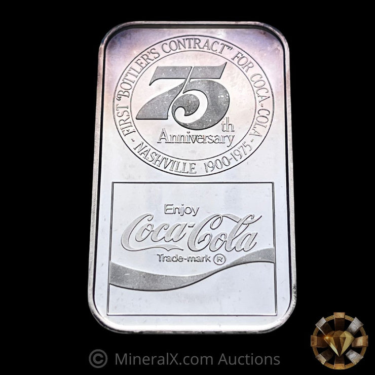 Coca Cola 75th Anniversary WWM World Wide Mint 1oz Vintage Silver Art Bar