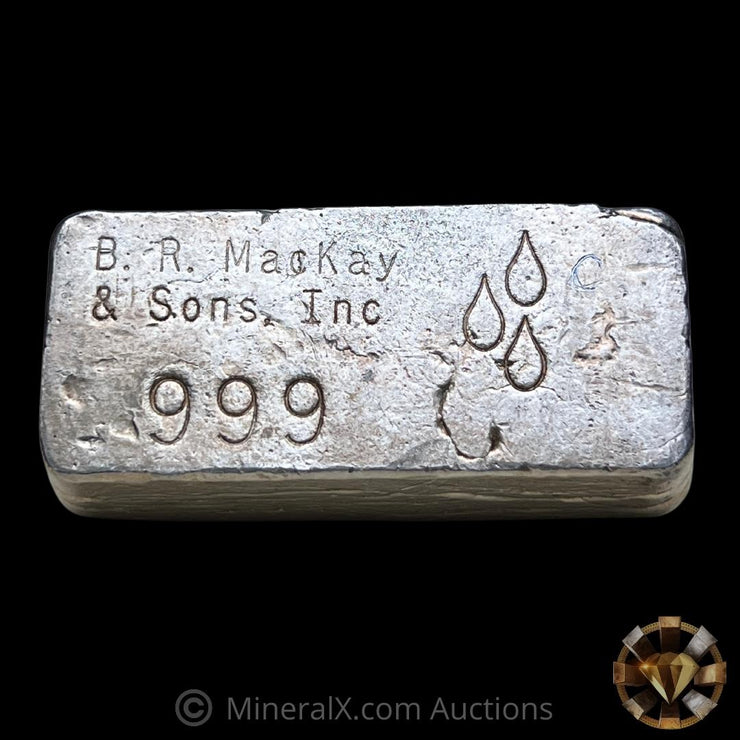 BR Mackay & Sons Inc 10.11oz Vintage Poured Silver Bar