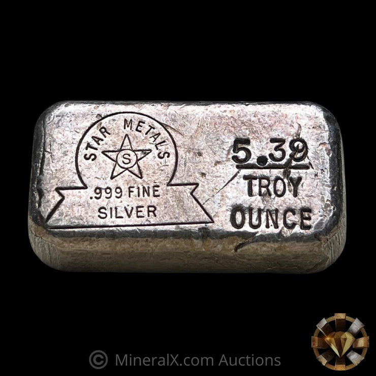 Star Metals 5.39oz Vintage Poured Silver Bar