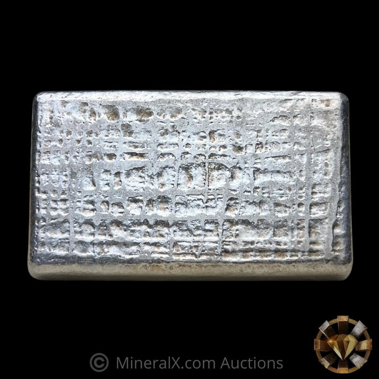 Engelhard Waffle Back 10oz Vintage Poured Silver Bar