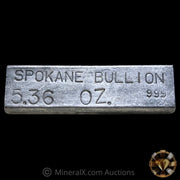 Spokane Bullion 5.36oz Vintage Poured Silver Bar