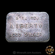 Liberty 5oz Vintage Poured Silver Bar