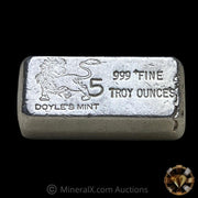 Doyles Mint 5oz Vintage Poured Silver Bar